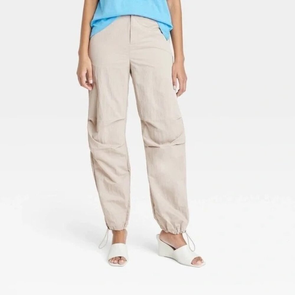 NEW A New Day Straight Relaxed High Rise Ankle Parachute Pants